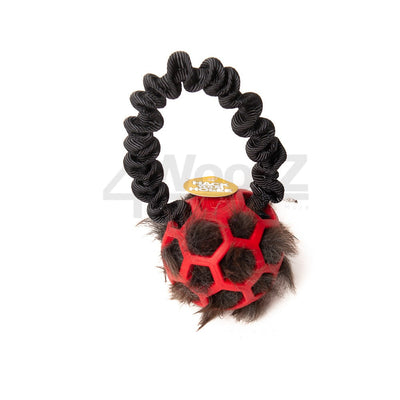 Bungee-Ring Black - Hol-EE Roller Red S - Natural Fur