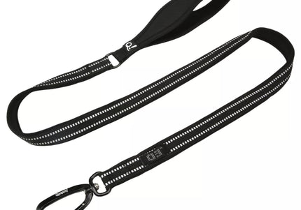 QUAPAS! Reflective padded leash Black Reflective