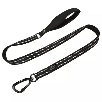 QUAPAS! Reflective padded leash Black Reflective