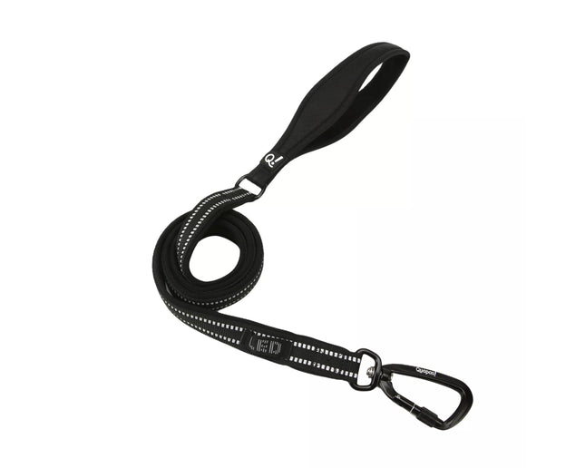 QUAPAS! Reflective padded leash Black Reflective