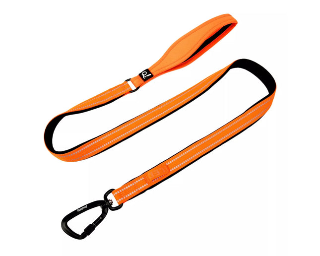 QUAPAS! Reflective padded leash Orange