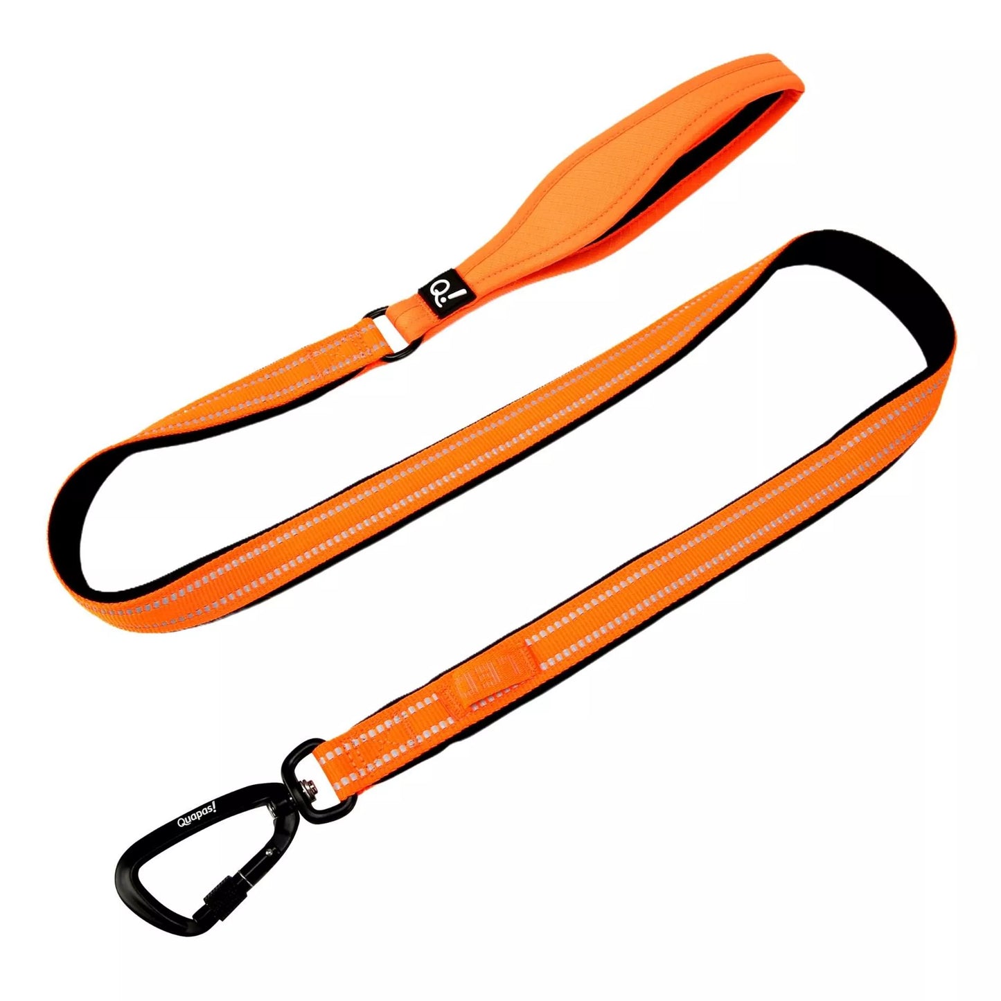 QUAPAS! Reflective padded leash Orange