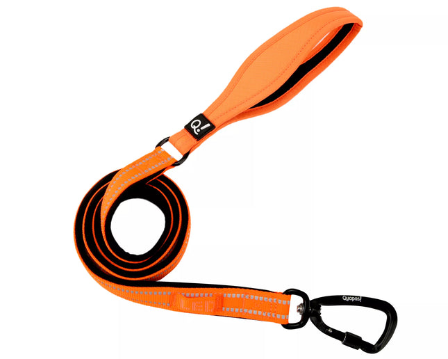 QUAPAS! Reflective padded leash Orange