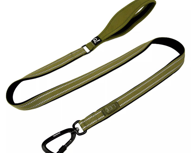 QUAPAS! Reflective padded leash Green