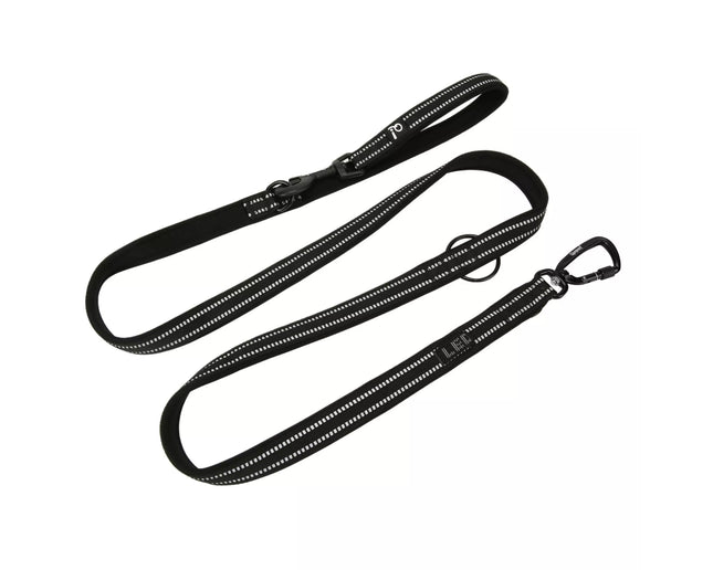 QUAPAS! Reflective adjustable leash Black