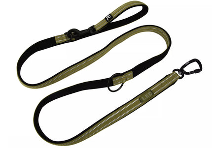 QUAPAS! Reflective adjustable leash Green
