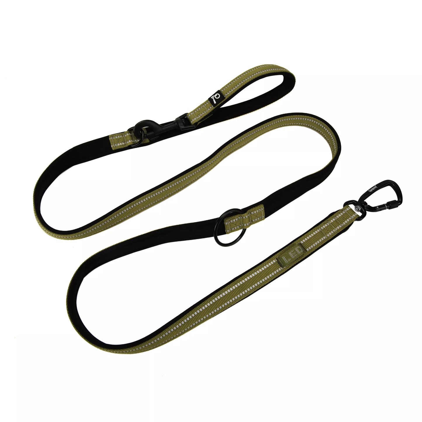 QUAPAS! Reflective adjustable leash Green