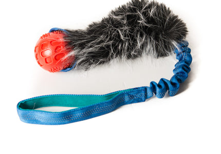 Bungee Boule Rouge-Fourrure-Poignée Bleue