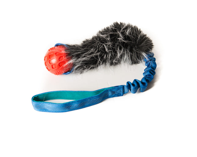Bungee Red Ball-Fur-Blue Handle