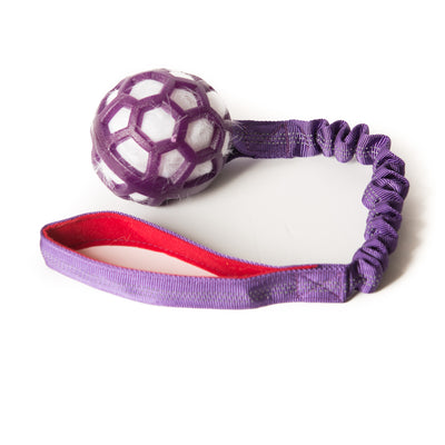 Bungee Purple Ball - White Fur - Purple Handle