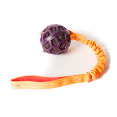 Bungee Purple Ball - Black Fur - Orange Handle