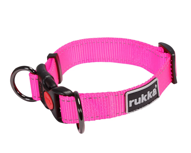 Rukka Pets BLISS DOG COLLAR | Neon Pink