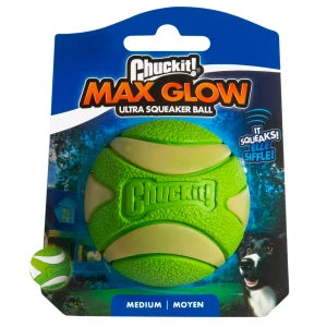 Chuckit! Max Glow Ultra Squeaker Ball M