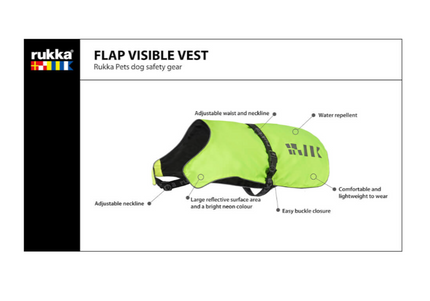 Rukka Pets Dog Safety Vest Flap Neon Yellow