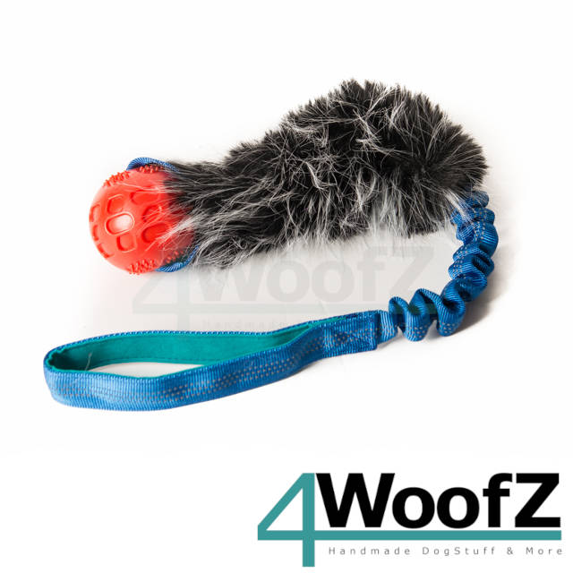 Bungee Red Ball-Fur-Blue Handle