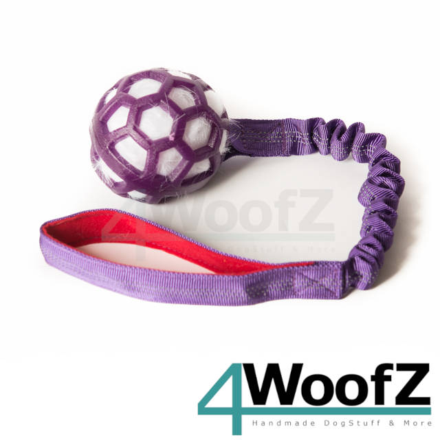 Bungee Purple Ball - White Fur - Purple Handle