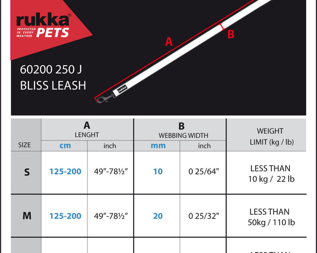 Rukka Pets LAISSE BLISS | Noir