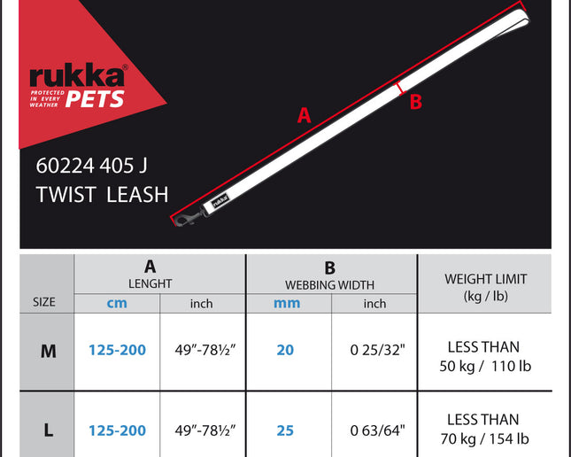 Rukka Pets TWIST LEASH | Red